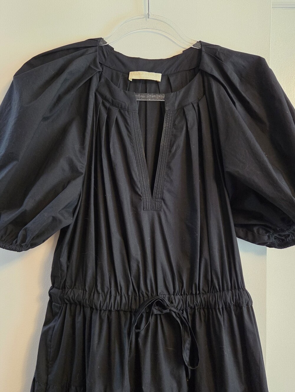 ULLA JOHNSON Olina Black Cotton Midi Dress Size 6 - Picture 3 of 7